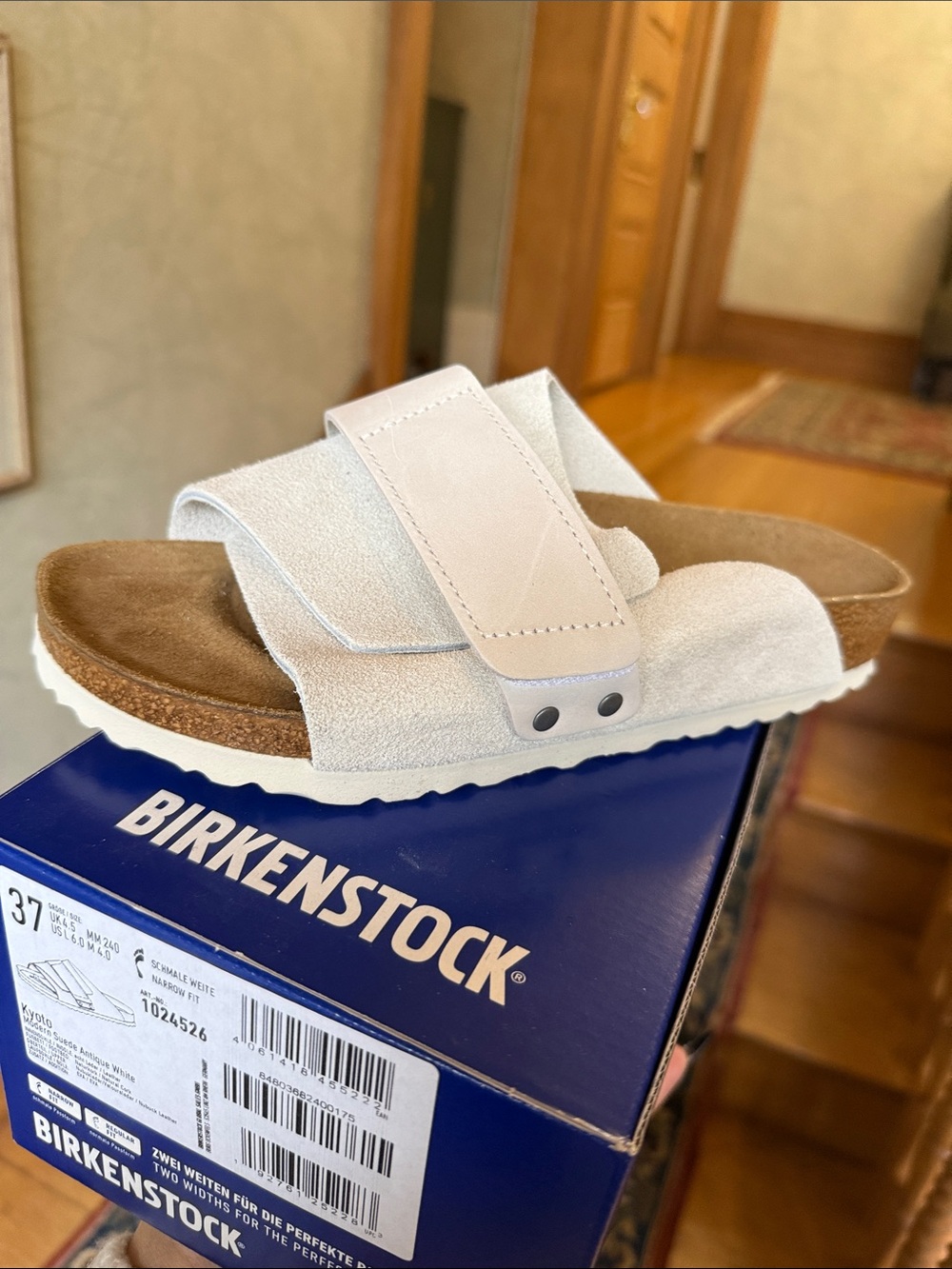 Birkenstock Kyoto Modern Suede Antique White